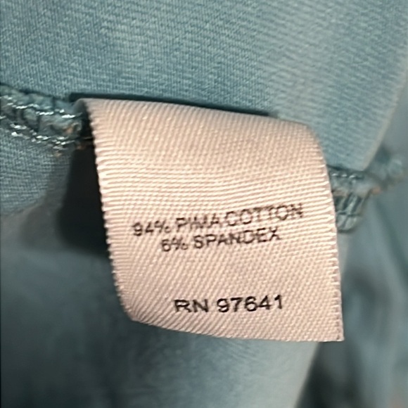 J. Jill Teal Perfect Pima Cotton Shirt Dress Small Scoop Neck 1/4 Sleeve Stretch - Picture 6 of 9